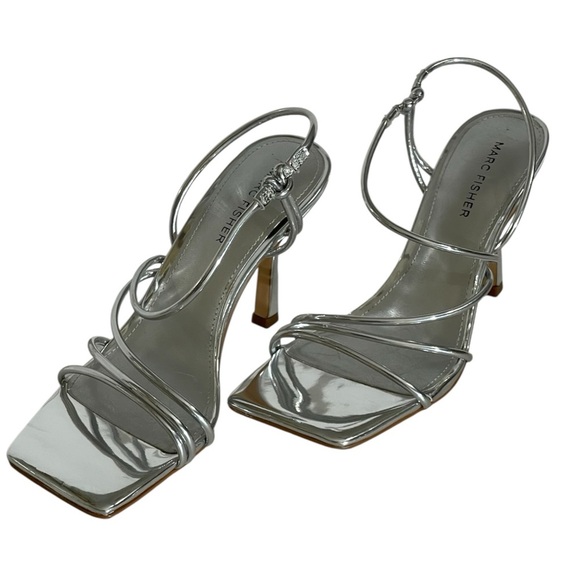 MARC FISHER LTD DAVIA SILVER SANDAL SZ 7.5 - Picture 3 of 16